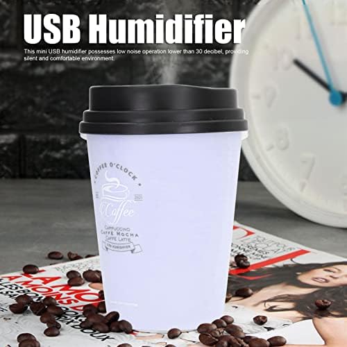 Umidificador de mesa, umidificador USB 300ml Copo de café baixo ruído automático
