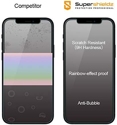 SuperShieldz projetado para iPhone 12 Pro Max Tempered Glass Screen Protector, Anti Scratch, Bubble Free