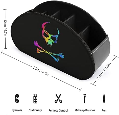Arco -íris pirata crânio bandeira de bandeira de TV de controle remoto de controle de desktop da caixa de desktop Cosmetics
