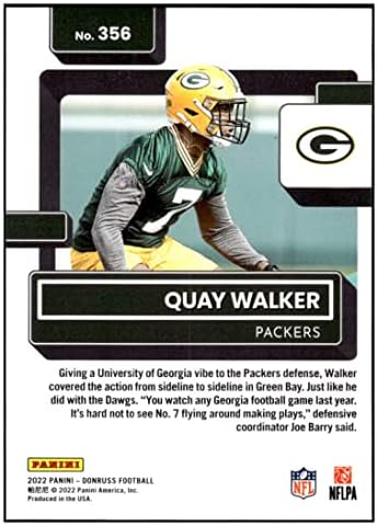 Quay Walker RC 2022 Donruss Classificação de novatos Press Prova Premium 356 nm+ -mt+ NFL Futebol Packers Classificado