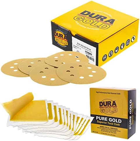 DURA -GOLD Premium 5 Discos de lixamento dourado - 150 Grit & Dura -Gold - panos de peças superiores de ouro puro -