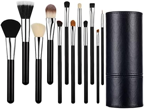 Liruxun 12pcs Professional Makeup Brushes Set Foundation Big Logo Powder Contour Sombra Eyeliner Eyeliner Eyebrow com cilindro