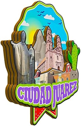 Ciudad Juarez México ímã de frigoríneos ímãs de madeira 3D Marcos de viagens de viagem Decoração de lembranças Handmade