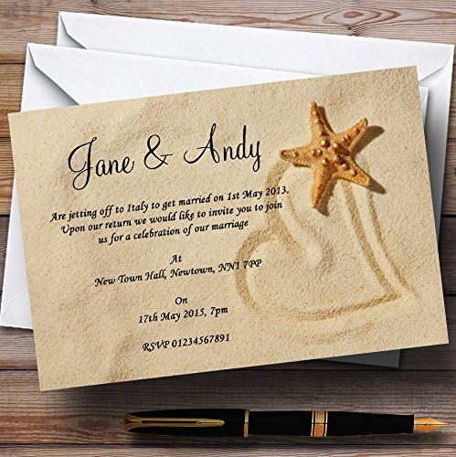 Sandy Beach Romantic Personalizado Convites de Casamento