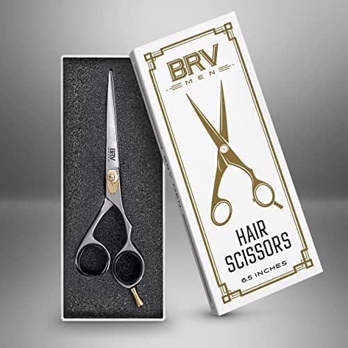 BRV Men Scissors Profissionais de Cabelo Alemão - 6,5 - Martelo forjado, afiado à mão e tesoura de corte de cabelo polido