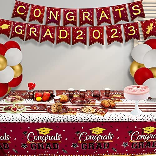 Tocada de mesa de graduação de Esjay, Decorações de graduação Classe de 2023 decorações de festas, parabéns Capas de roupas de mesa de graduação 2 pacote, marrom