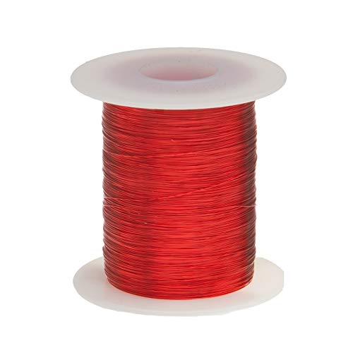 Fio de ímã, fios de cobre esmaltados pesados, 31 awg, 4 oz, comprimento de 987 ', 0,0104 de diâmetro, vermelho