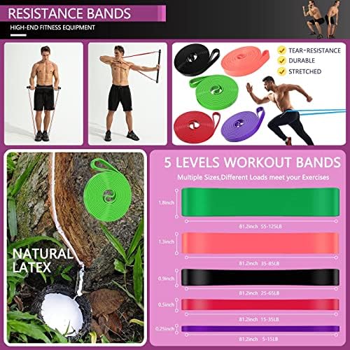 Bandas de resistência barra Conjunto de equipamentos portáteis de ginástica para adultos treinamento de força para a prensa de peito agachamentos deadlift encurralar bandas de treino de corpo inteiro pilates bar kit para exercício de fitness