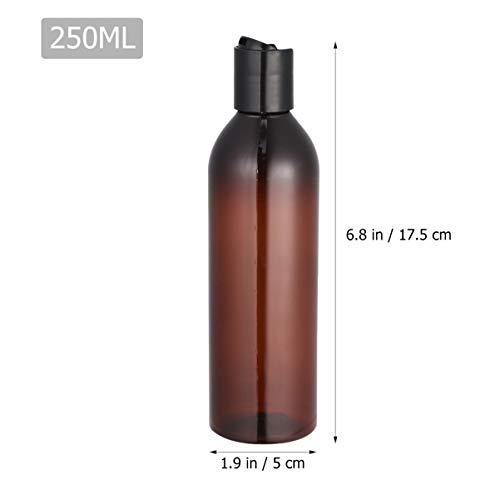 Recipientes de viagem de tendycoco para produtos de higiene pessoal, 6pcs 250ml garrafa de higiene pessoal vazia com tampa