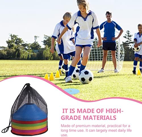 Inoomp Sports Training Cone Tote Bag 4pcs Mesh Bags Casa de Casa Desenho Disco Cone de Transporte para Coletar Brinquedos de