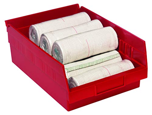 Libes de prateleira de armazenamento de plástico nidable aviditi, 11-5/8 x 11-1/8 x 4 polegadas, vermelho, pacote de 8, para organizar
