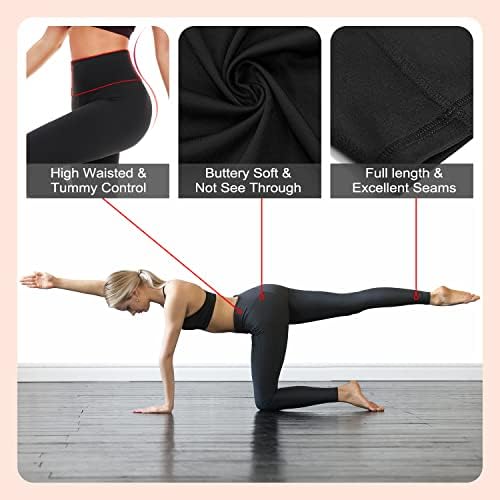 Leggings for Women Non See através do treino High Waisty Control Control Black Tights Yoga Calças