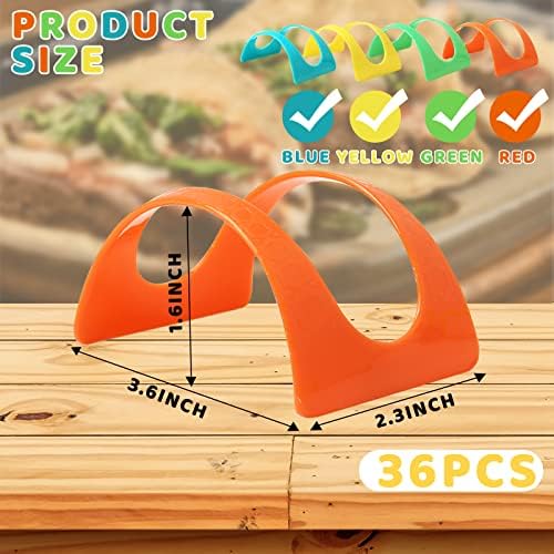 QFELEY 36 Pack Taco Stand Stands plástico colorido bandeja de taco prateleira prateleira de plástico rack rack de