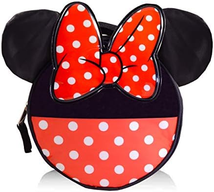 Mochila Disney Minnie Mouse com lancheira para pacote de meninas ~ Deluxe 16 Minnie Bag, lancheira isolada com arco e adesivos