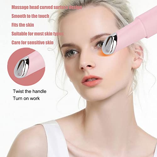 Massageador de olho de varinha, vibração de removedor de rugas de compressa de wand compressa de vibra 3 velocidade de face rosa ajustável para círculos escuros Ferramentas de cuidados de pele