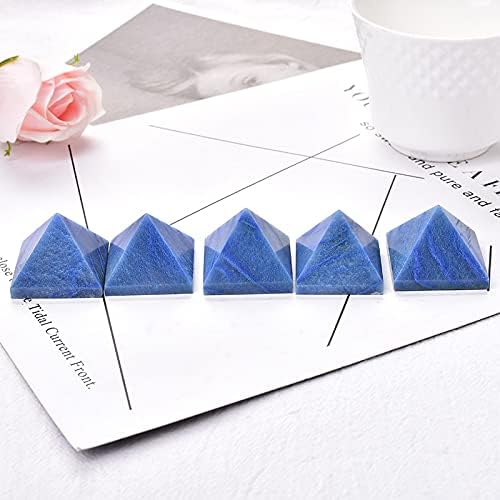 Laaalid xn216 1pc Aventurina azul natural pirâmide Energia de cura Reiki Obelisco de cristal Decoração de torre de casa