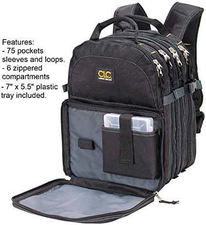 CLC Custom LeatherCraft 1132 Backpack da ferramenta de 75 bolsos e ferramentas Klein 32288 Chave de fenda isolada, chave de