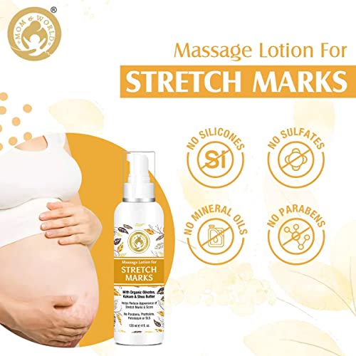 Loção de massagem mamãe e mundial para estrias -120ml - com olivados orgânicos, kokum e manteiga de karité