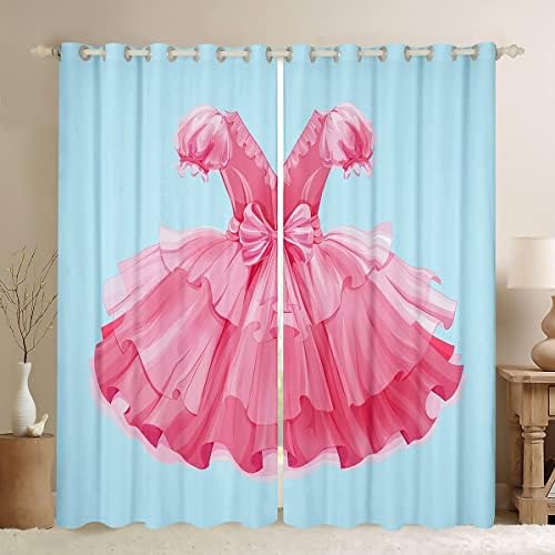 Erosebridal Kawaii Janela Cortinas pastel Pink Window Tratamento Princesa Cortinas para crianças CRIANÇAS Vestido
