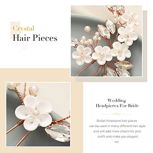 Pinos de cabelo de casamento de noiva de flores unicra