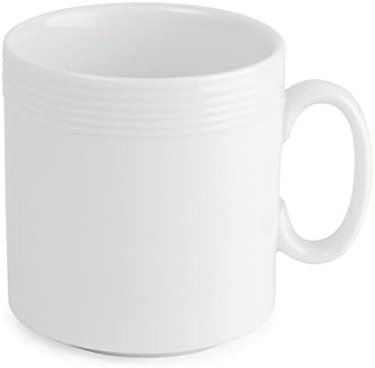 Canecas lineares Olympia 220ml 8oz 85x80mm porcelana Cáfeo de chá de café branco 12pc