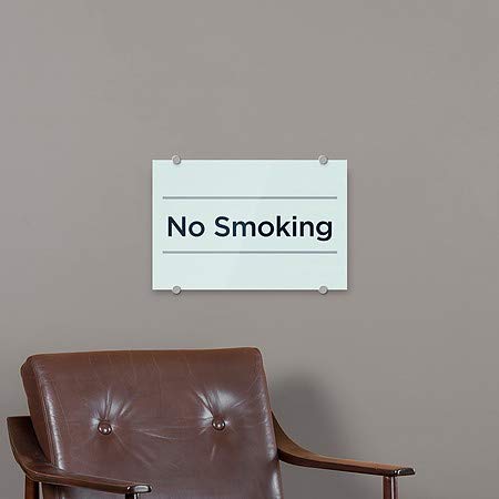 CGSignLab | Sinal de acrílico premium não fumando -Basico Basico | 18 x12