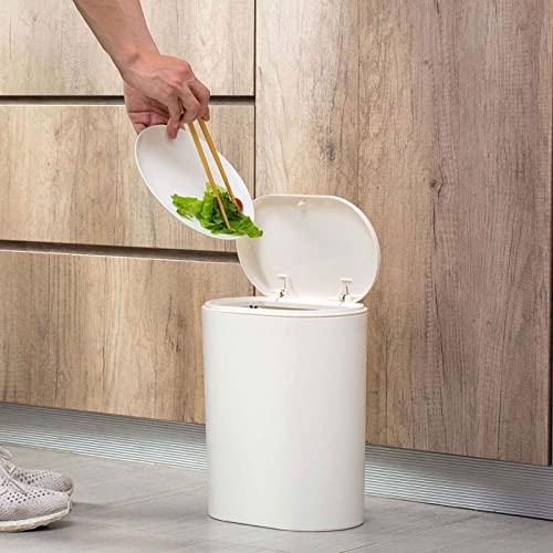 Allmro pequeno lixo lata de plástico lixo oval pode pressionar o tipo lixo lixo lixo lixo lixo banheiro banheiro lixo