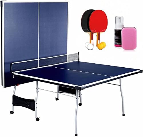 Cirocco dobrável 4 peças Tennis Ping Pong Play | Torneio oficial tamanho 9 'x 5' | com postagens líquidas Paddles 2 Ball | Configuração