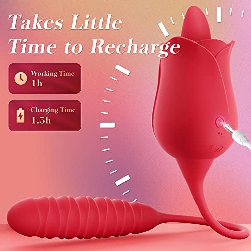 Rose Sex Toys Vibrator for Women, 3 In1 Rose Sex Toy Estimulador para mulheres empurrando vibrador de vibrador, brinquedos