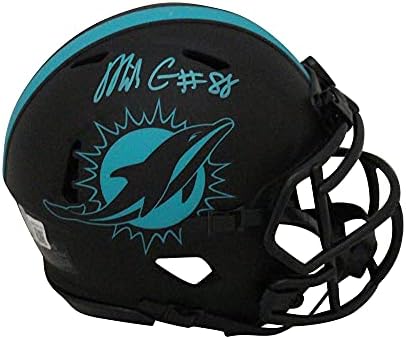 Mike Gesicki autografou/assinado Miami Dolphins Eclipse Mini Capacete Bas