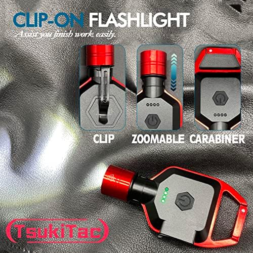 Tsukitac mini lanterna super brilhante, 600 lúmens, lanterna de LED compacta recarregável com clipe, lanterna EDC de bolso leve para camping, caminhada, tocha para externo