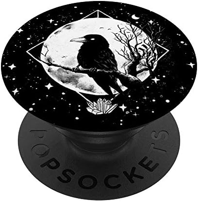 Crow Gothic - Raven in the Moonlight - Bruxaria - Popsockets ocultos Swappable PopGrip