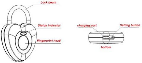 LJHOKD Padlock de impressão digital Smart Electronic Lock Lock Small Housed Senha Bloqueio de cadeado Bloqueio de gabinete