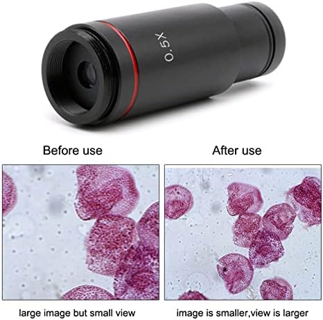 Adaptador de microscópio de montagem de 0,5x C 23,2 mm Lente de redução de oculares eletrônicos de ocular 0,5x Lente de relé de microscópio