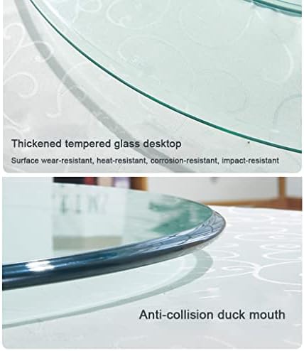 Wujin 80 cm redondo preguiçoso Susan Turtable Rotative Bandey para mesa de jantar, rotação silenciosa de 360 ​​°, superfície lisa para facilitar a limpeza, bandeja de servir de giro de vidro transparente