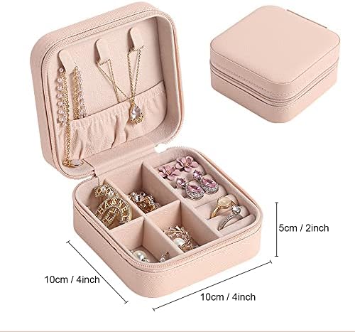 Fome Small Jewelry Box, Caixa de jóias portáteis Organizador de couro PU Mini Viagem Jóias Caixa de Armazenamento de