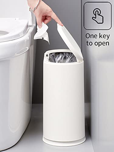 Baosia, 12 litros, lixo de plástico retangular preto pode cesta de resíduos com tampa do tipo prensa, lixo de lixo esbelto 3.2Gallon,