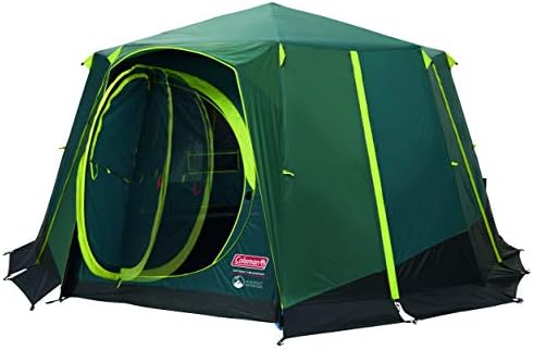 Coleman Tent Octagon, 6 homem do festival Dome tenda, tenda de acampamento familiar de 6 pessoas com vista panorâmica de 360