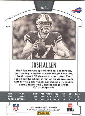 2019 Panini Legacy 13 Josh Allen Buffalo Bills NFL Football Trading Card