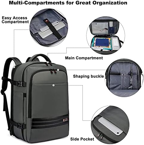 Mochila Asenlin 40L-50L Travel for Mulher Men Men ， 18 polegadas Laptop Backpack Flight aprovado pela bagagem Transporte na mochila