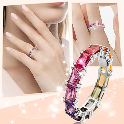 2023 Novo anel de jóias de moda simples de zircão multi colorido