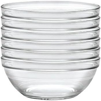 Duralex fabricado na França Lys empilhável tigela de vidro, 1 oz, 2,3 polegadas, transparente