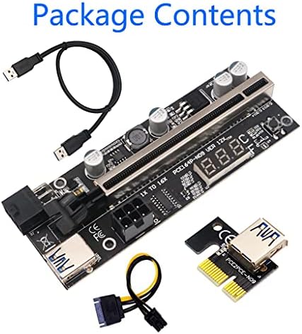 QKSKY PCI Express Multiplicador Riser PCIE PCIE com temperatura Exibição 1x X16 Adaptador USB 3.0 externo PCI-E