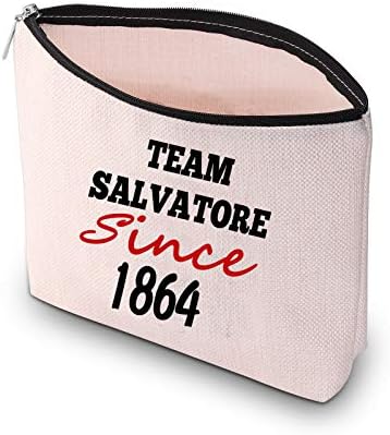 JXGZSO Team Damon/Stefan/Salvatore desde 1864 Bolsa de cosméticos Vampire Fandom Make-up Bag Presente para ela
