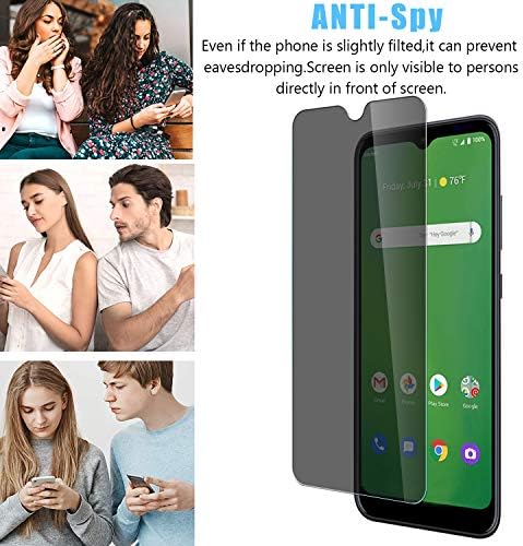 Anbzsign [2 pacote] ovação de críquete/AT&T Radiant Max Privacy Screen Protector, vidro anti-spy 9H Duridade temperada