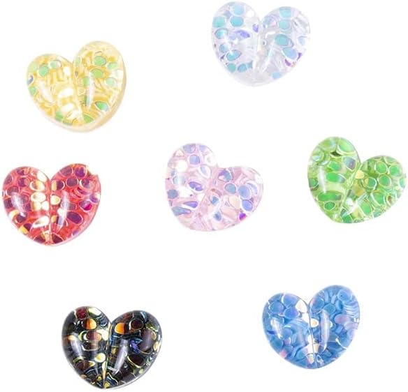 10pcs colorido resina de unhas cor de coração 3d Design de arte na unha meio transparente strass grande para unhas Diy decoração holográfica