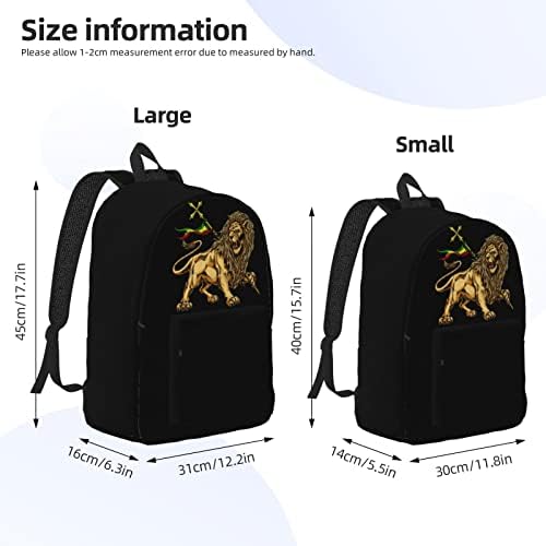Rasta Lion of Judah Backpacks Business Laptops Backpack Large Travel Bookbag Daypack for Men Women