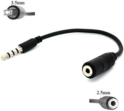A adaptador de fone de ouvido de 2,5 mm a 3,5 mm de fone de ouvido do fone de ouvido Conversor suporta microfone de mãos livres para