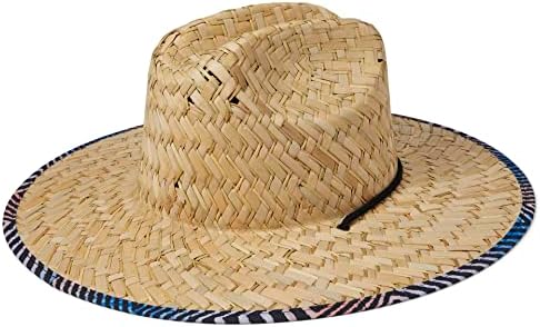 Quiksilver masculino de salva -vidas de salva -vidas Brim Beach Sun Straw Hat