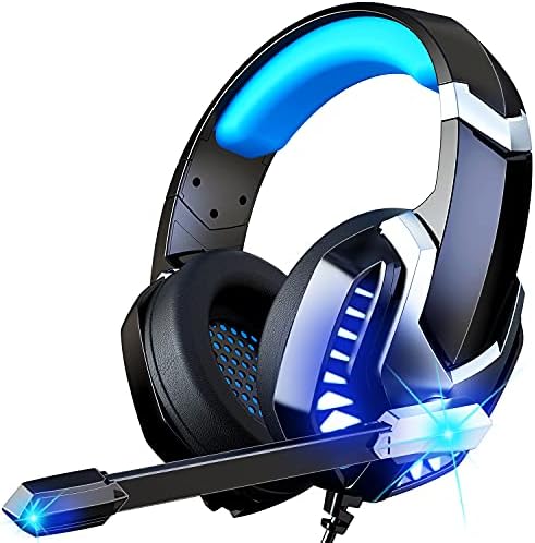 Fone de ouvido para jogos, fones de ouvido J30 Gaming sobre fones de ouvido para laptop para PC Mac PS4 PS5 Xbox One,